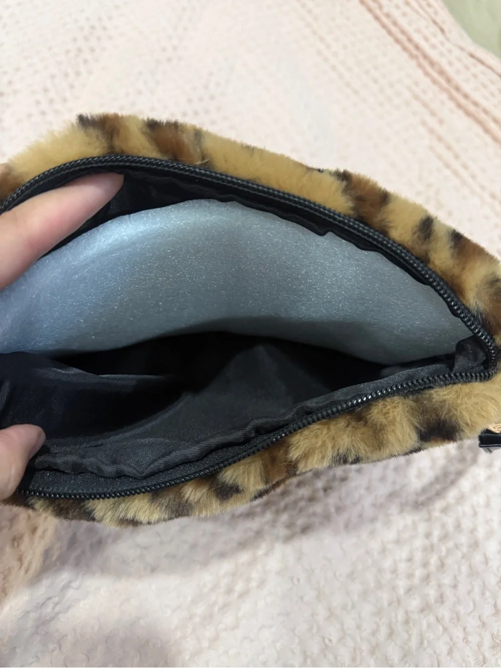Plush Leopard Print Faux-Fur Clutch - Brown
